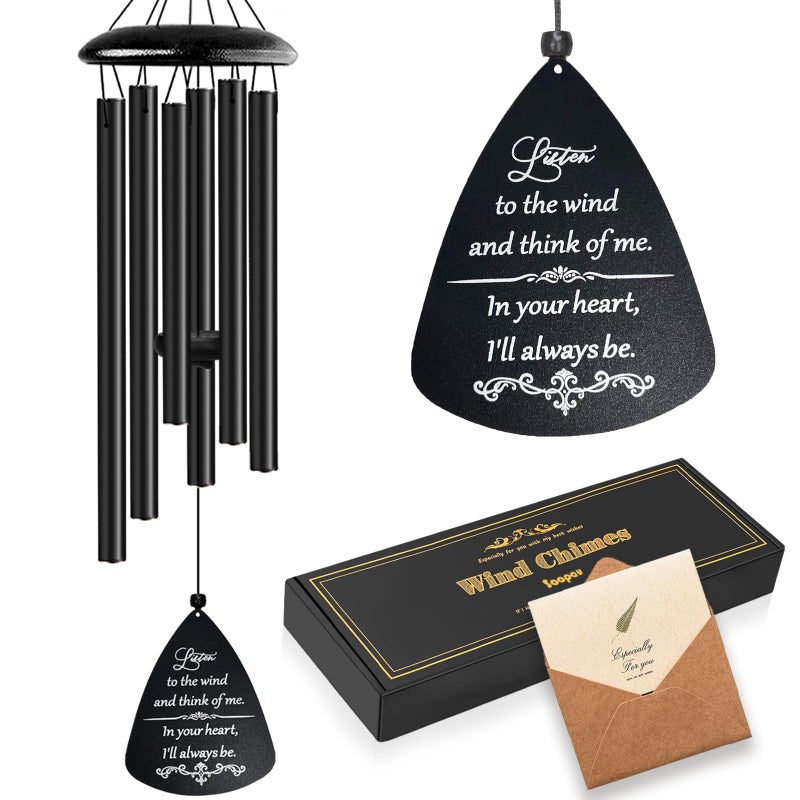 Soopau Memorial Wind Chimes  32'' Sympathy Wind Chimes for Loss of Loved One  Sympathy Gift  Memorial/Bereavement/Condolences Gift Baskets for Loss  Windchimes in Memory of a Loved One (Metal) - Image 1